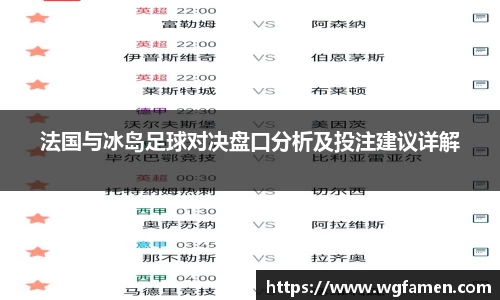 法国与冰岛足球对决盘口分析及投注建议详解